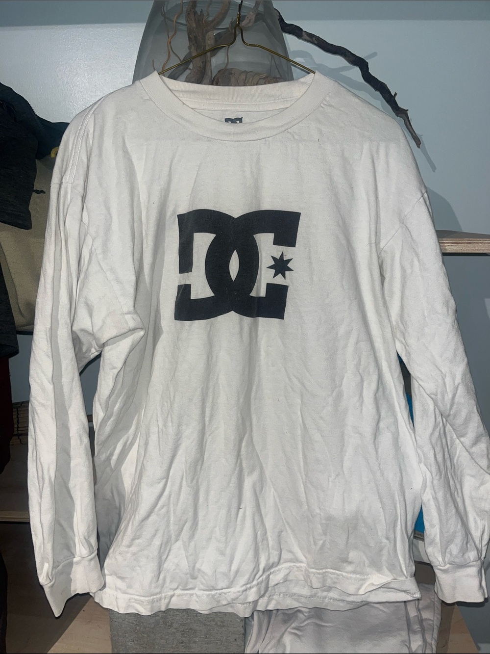 DC White Long Sleeve Shirt with Black DC Star Logo